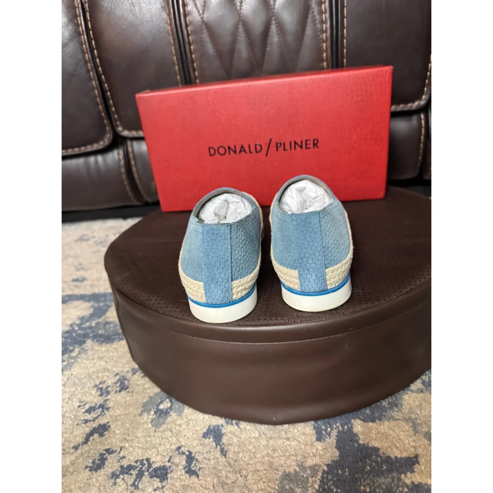 DONALD PLINER | Blue Embossed Suede Espadrille Loafers Size 5